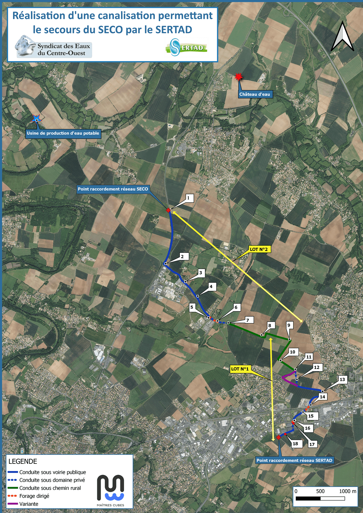 Réalisation d’une canalisation permettant le secours du SECO par le SERTAD